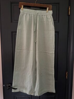Halara NWT Light Wide Leg Drawstring Pants size S 4/6 petite